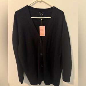 NWT Quince Black 4 Button Cardigan Size M